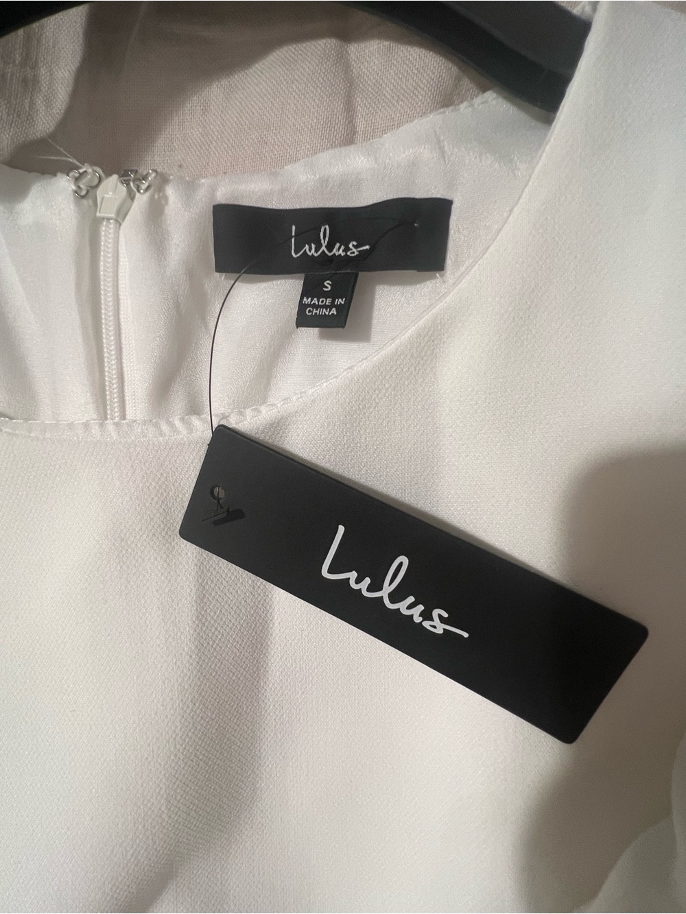 Lulu's White Ruffle-Shoulder Mini Shift Dress - Picture 3 of 3